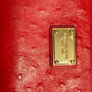 MICHAEL Michael Kors Women Red Leather Wristlet